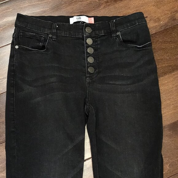 Cabi Black Button Fly Straight Jeans SIZE 4 - Picture 3 of 7